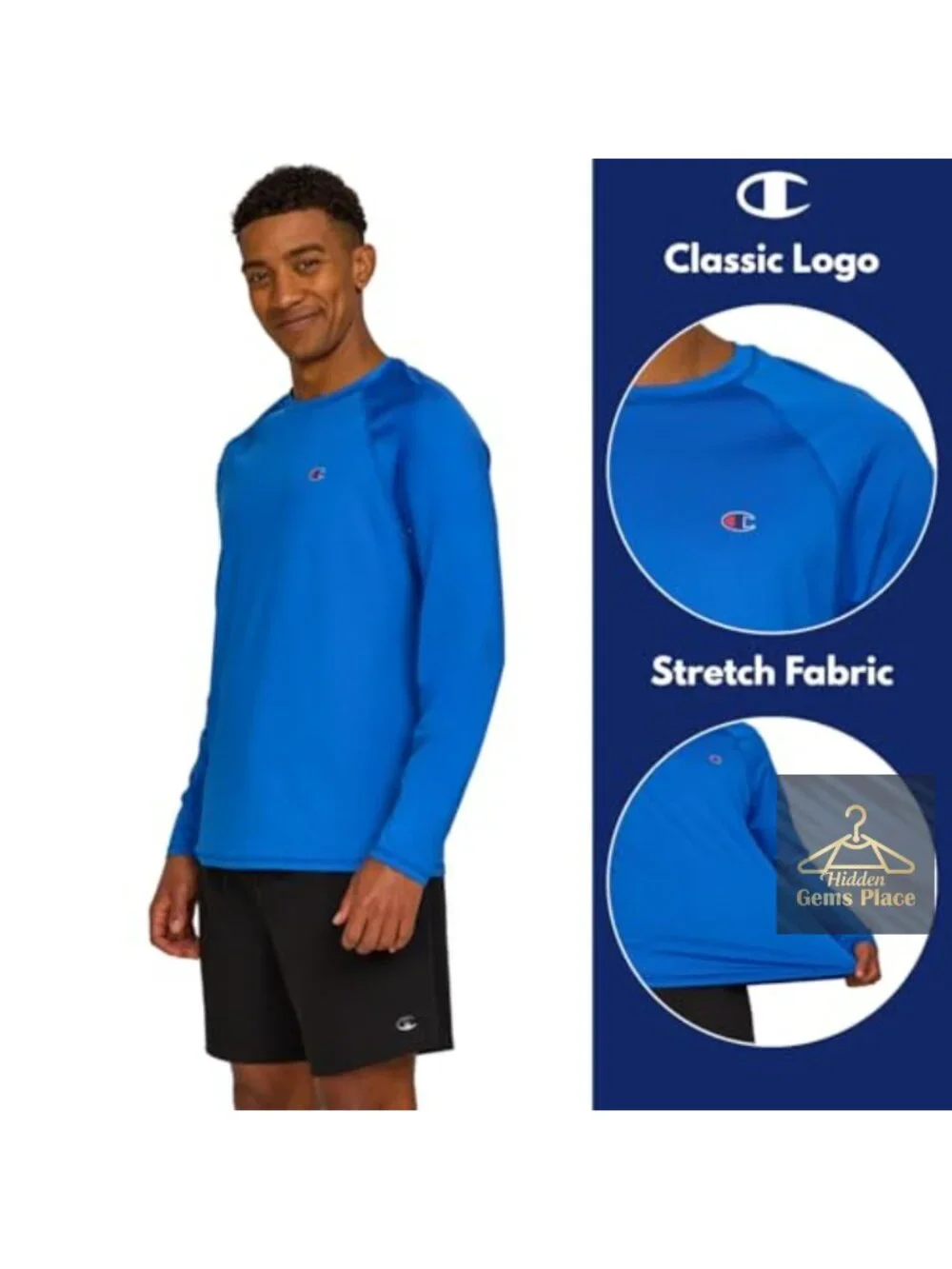 Men's UPF 50+ Long Sleeve Rash Guard Swim Shirt Quick Dry